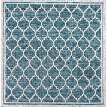 Trebol Moroccan Trellis Textured Weave Indoor/outdoor Square Rug